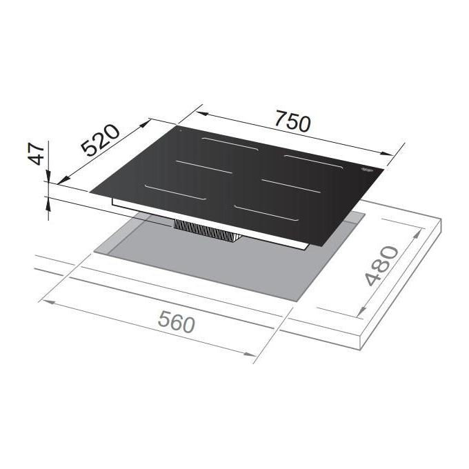 De'Longhi SLI 754 LIFE Piano cottura a induzione 75 cm 4 zone Full Bridge 7400 W Touch control colore Nero