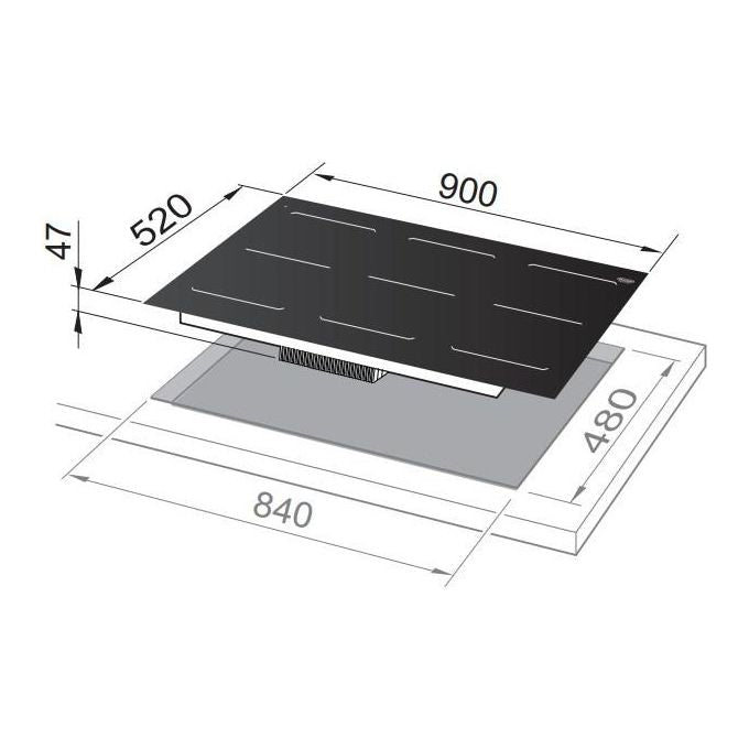 De'Longhi SLI 906 Piano cottura a induzione 90 cm 6 zone 3 Full Bridge Touch Control Vetroceramica colore Nero