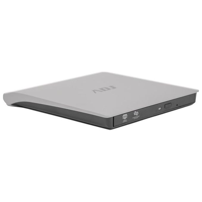 ADJ 142-00002 Masterizzatore Esterno DVD RW USB 3.0 Plug and Play 24X Buffer 2MB colore Nero Grigio