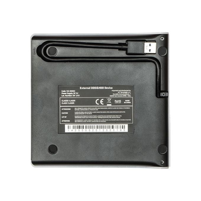 ADJ 142-00002 Masterizzatore Esterno DVD RW USB 3.0 Plug and Play 24X Buffer 2MB colore Nero Grigio