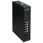 Edimax IGS-1210P Switch Industriale Gigabit PoE+ 8 Porte RJ45 2 Slot SFP Montabile su Rail DIN e Parete Fanless colore Nero