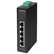 EDiMAX IGS-1005 Switch industriale Ethernet a 5 porte Gigabit con alimentazione ridondante doppia DC 12V~48V protezione sovratensione 6 kV raffreddamento passivo montaggio su guida DIN o a parete colore Nero