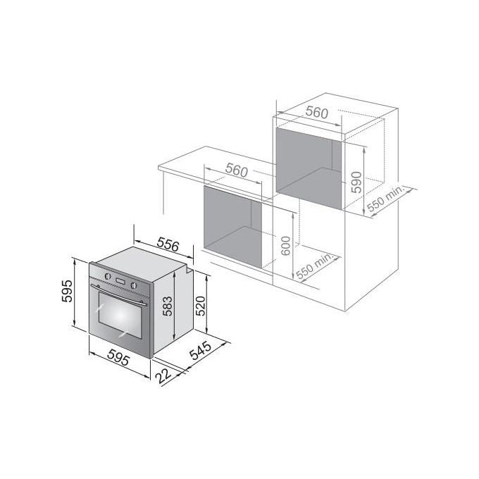 De'Longhi CM9LAV Forno da incasso Elettrico Multifunzione 74 L Classe A Easy Steam Idroclean Booster 9 funzioni (59,5x59,5x54,5 cm) colore Avena
