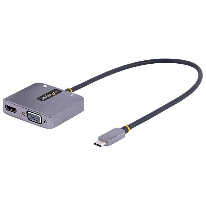 StarTech.com Adattatore USB-C a VGA-HDMI Adattatore Multiporta USB Type-C a VGA-HDMI 4K 60Hz HDR con Uscita Audio da 3.5mm