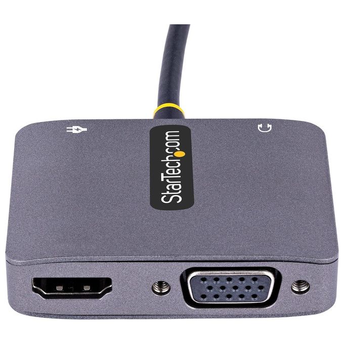 StarTech.com Adattatore USB-C a VGA-HDMI Adattatore Multiporta USB Type-C a VGA-HDMI 4K 60Hz HDR con Uscita Audio da 3.5mm