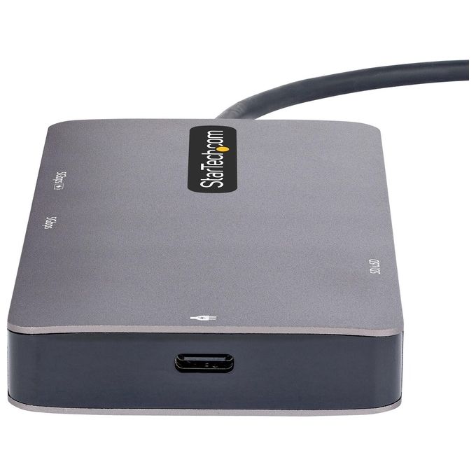 StarTech.com 120B-USBC-MULTIPORT Adattatore USB C Multiporta Doppio HDMI 4K 60Hz 2 Porte USB A 5Gbps 100W Power Delivery GbE SD MicroSD colore Grigio