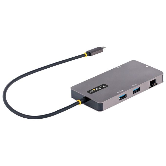 StarTech.com 120B-USBC-MULTIPORT Adattatore USB C Multiporta Doppio HDMI 4K 60Hz 2 Porte USB A 5Gbps 100W Power Delivery GbE SD MicroSD colore Grigio