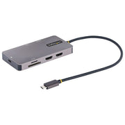 StarTech.com 120B-USBC-MULTIPORT Adattatore USB C Multiporta Doppio HDMI 4K 60Hz 2 Porte USB A 5Gbps 100W Power Delivery GbE SD MicroSD colore Grigio