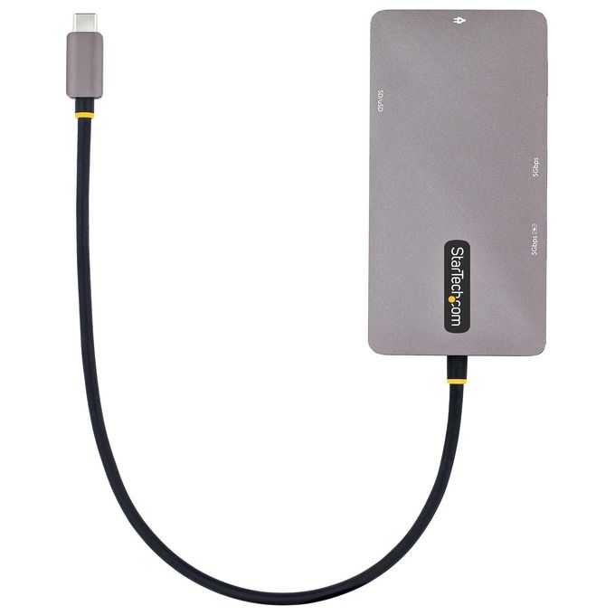 StarTech.com 120B-USBC-MULTIPORT Adattatore USB C Multiporta Doppio HDMI 4K 60Hz 2 Porte USB A 5Gbps 100W Power Delivery GbE SD MicroSD colore Grigio