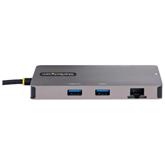 StarTech.com 120B-USBC-MULTIPORT Adattatore USB C Multiporta Doppio HDMI 4K 60Hz 2 Porte USB A 5Gbps 100W Power Delivery GbE SD MicroSD colore Grigio
