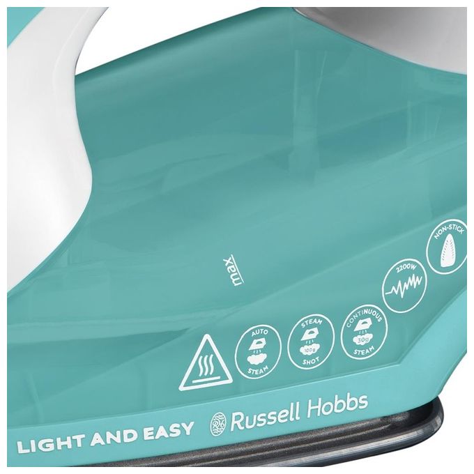 Russell Hobbs 26470-56 Light and Easy Ferro a vapore 2400 W piastra antiaderente vapore verticale 30 g-min colpo vapore 110 g-min colore Verde Bianco
