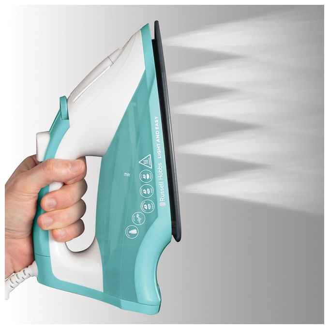 Russell Hobbs 26470-56 Light and Easy Ferro a vapore 2400 W piastra antiaderente vapore verticale 30 g-min colpo vapore 110 g-min colore Verde Bianco
