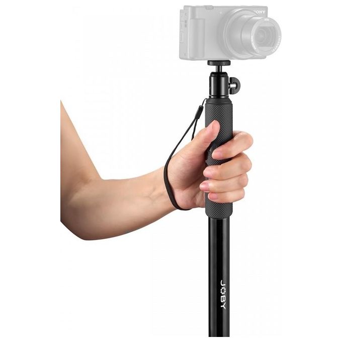 Joby JB01765-BWW Compact 2in1 Monopod per Fotocamera e Action Cam fino a 1 kg con Testa a Sfera e Attacco Pin-Joint colore Nero