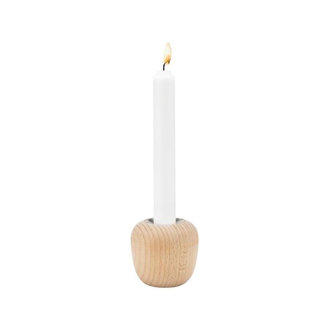 Stelton Ora Porta Candele 6.5cm Legno di Faggio