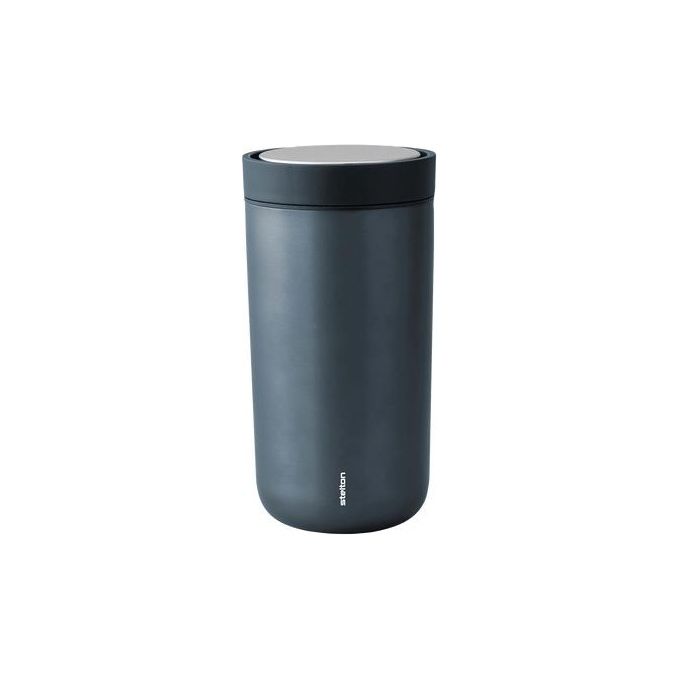 Stelton 675-18 To Go Click Tazza Termica 0,2 l Acciaio Inossidabile Doppia Parete Coperchio Smart Click Colore Blu Scuro-Metallico