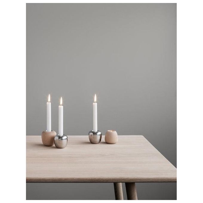 Stelton 104-1 Ora Portacandele in Legno di Faggio Altezza 8 cm Diametro 8,5 cm colore Legno Naturale