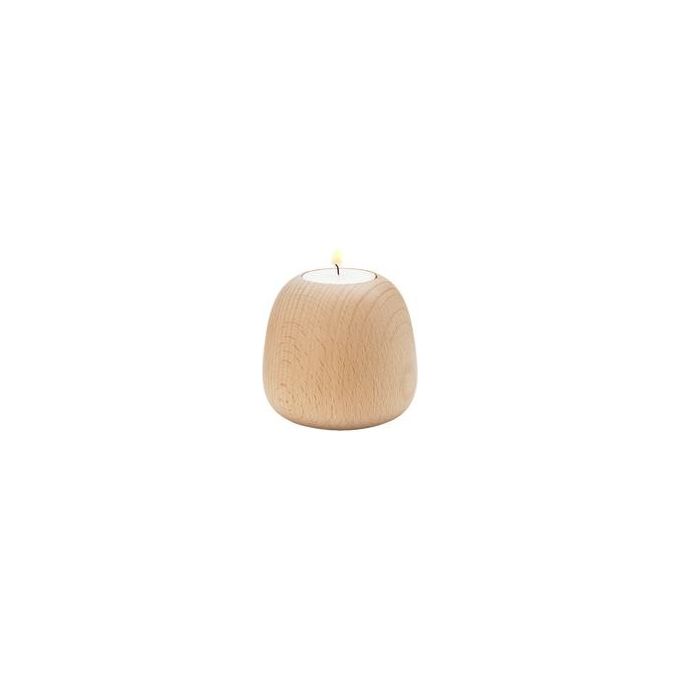 Stelton 104-1 Ora Portacandele in Legno di Faggio Altezza 8 cm Diametro 8,5 cm colore Legno Naturale