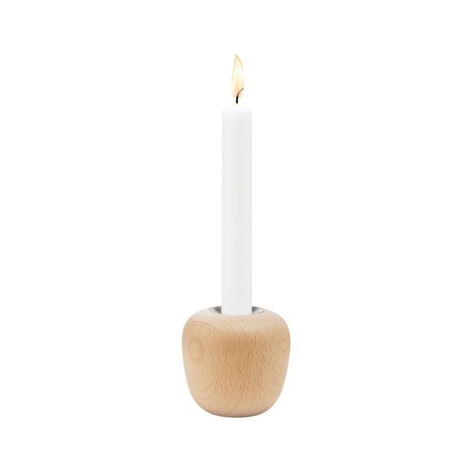 Stelton 104-1 Ora Portacandele in Legno di Faggio Altezza 8 cm Diametro 8,5 cm colore Legno Naturale