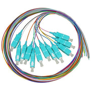 Link set 12 cavi pigtail fibra ottica colorati connettori sc om3 simplex 1 mt