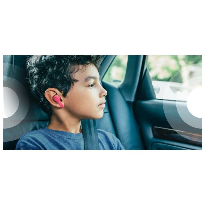 Belkin PAC003 Soundform Nano Auricolari Wireless per Bambini Volume Limitato a 85 dB Resistenza IPX5 24 Ore di Autonomia colore Rosa
