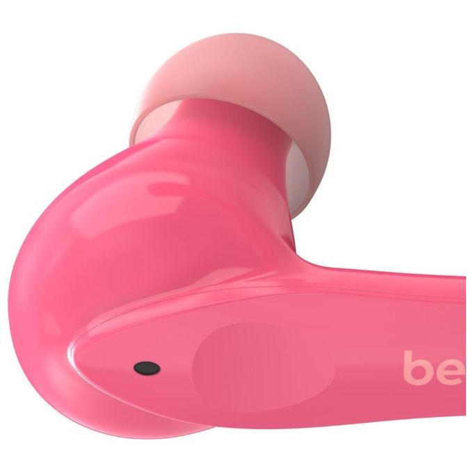 Belkin PAC003 Soundform Nano Auricolari Wireless per Bambini Volume Limitato a 85 dB Resistenza IPX5 24 Ore di Autonomia colore Rosa