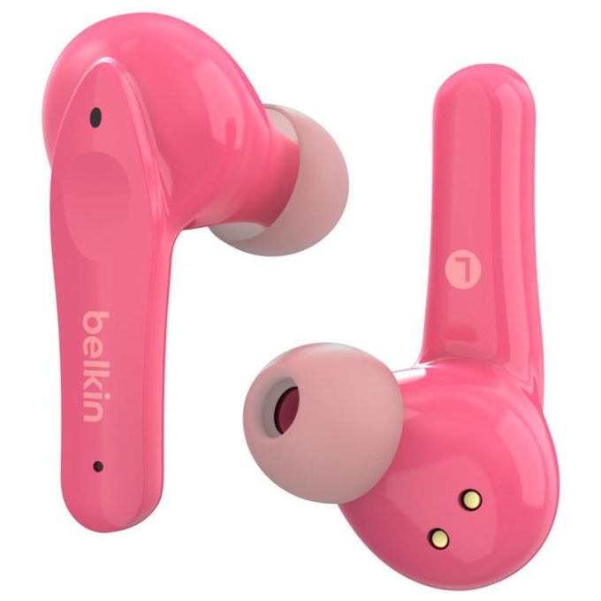 Belkin PAC003 Soundform Nano Auricolari Wireless per Bambini Volume Limitato a 85 dB Resistenza IPX5 24 Ore di Autonomia colore Rosa