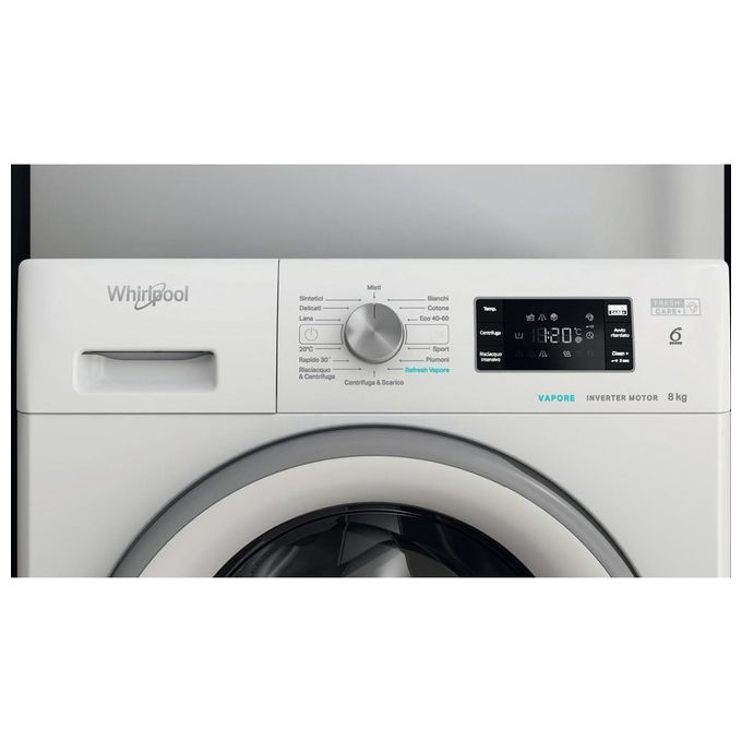 Whirlpool FFB 846 SV IT Lavatrice Caricamento Frontale 6° SENSO Steam Refresh Classe energetica A Capacita' di carico 8 Kg Centrifuga 1400 giri Inverter