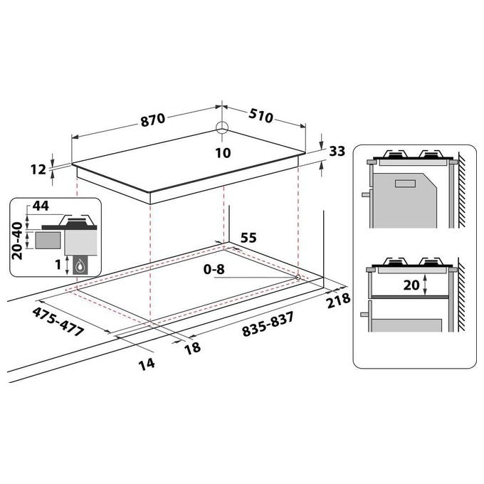 Hotpoint Ariston PHN 960MST (AV) R-HA Piano Cottura a Gas 6 Zone 90 cm Avena