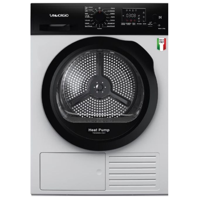 Sangiorgio SDR9I Asciugatrice Pompa di Calore 9 Kg Classe C Inverter Motore Eco Dry (84x60x63 cm) colore Bianco