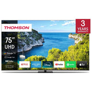 Thomson 75UG5C14 Smart TV 75'' 4K Ultra HD LED Direct-LED Google TV HDR10 Wi-Fi Bluetooth colore Nero
