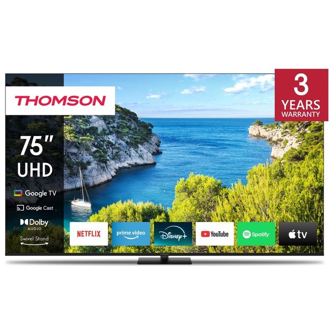 Thomson 75UG5C14 Smart TV 75'' 4K Ultra HD LED Direct-LED Google TV HDR10 Wi-Fi Bluetooth colore Nero