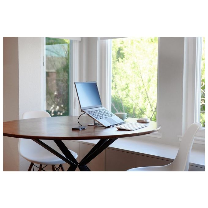 Kensington K50417WW Easy Riser Supporto per Laptop Regolabile in Alluminio 6 Livelli di Altezza e Angolazione Fino a 16'' 5 Kg colore Grigio