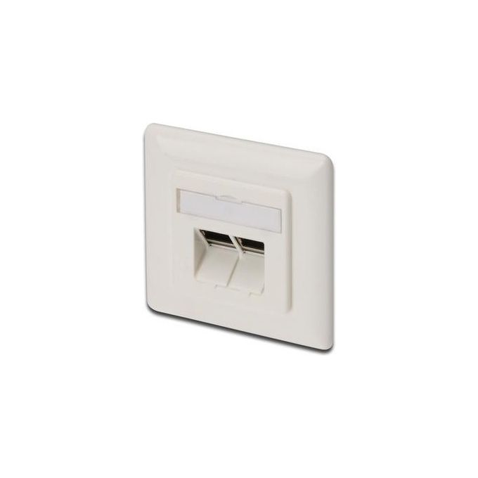 Digitus placca presa muro cat. 6a schermata con 2 prese rj45 installazione cavi orizzontale