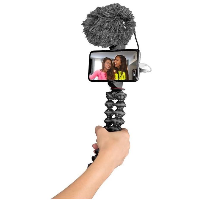 Joby JB01729-BWW GorillaPod Creator Kit Treppiede con Supporto per Smartphone e Microfono Wavo Mobile per Content Creation Capacita' 1 kg colore Nero