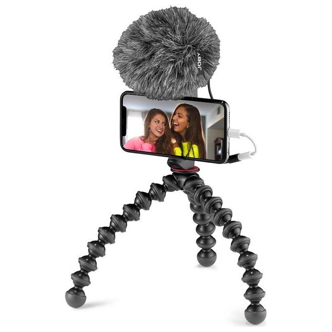 Joby JB01729-BWW GorillaPod Creator Kit Treppiede con Supporto per Smartphone e Microfono Wavo Mobile per Content Creation Capacita' 1 kg colore Nero