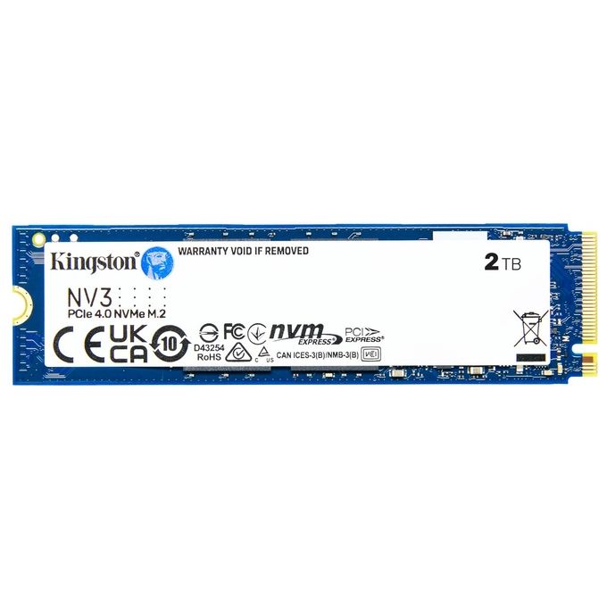 Kingston Technology SNV3S-2000G 2000G NV3 M.2 2280 NVMe SSD Capacita' 2 TB Velocita' lettura 6000 MB-s Velocita' scrittura 5000 MB-s colore Nero