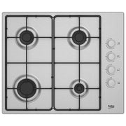 Beko HIGG641C3SX b100 Piano cottura Gas 60 cm 4 Fuochi Griglie Smaltate Accensione Elettronica colore Inox