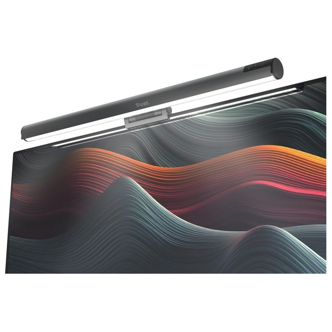 Trust 25483 Shyne Barra Luminosa per Monitor con Comandi Touch Regolazione Luminosita' e Temperatura Colore 3 Livelli Alluminio colore Nero