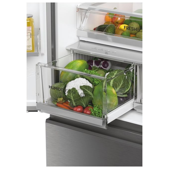 Haier HFW7819EWMP Cube 83 Serie 7 Frigorifero 4 Porte 537 L 192.5 cm Classe E 37 dB No Frost Wi-Fi colore Platino Acciaio Inox