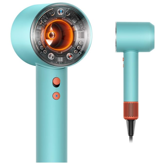 Dyson 515276-01 Supersonic Nural Asciugacapelli 1600W Motore V9 3 Velocita' 4 Temperature con Accessori colore Blu Arancione