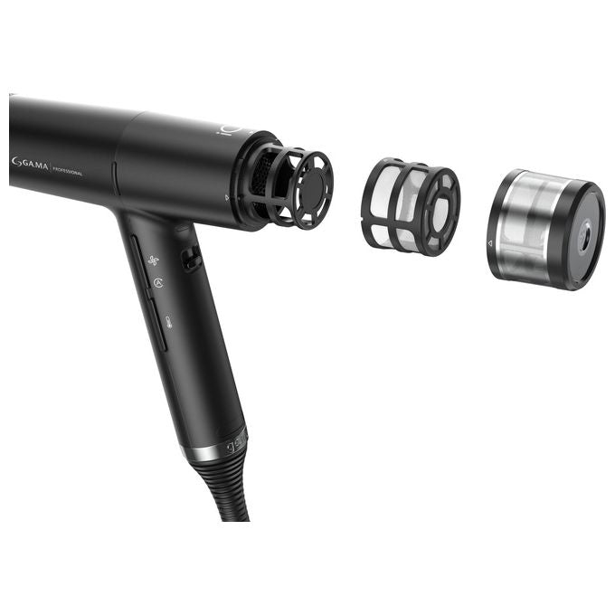 Ga.ma PH6065.BK iQ1 Perfetto Asciugacapelli 1600W Motore Brushless 110000 rpm Oxy-Active 3 velocita' 4 temperature colore Nero