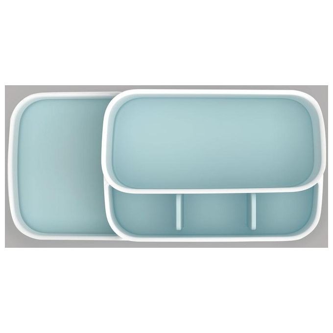 Joseph Joseph 70504 EasyStore Organizzatore da bagno 5 scompartimenti fondo antiscivolo drenaggio acqua colore Blu Bianco
