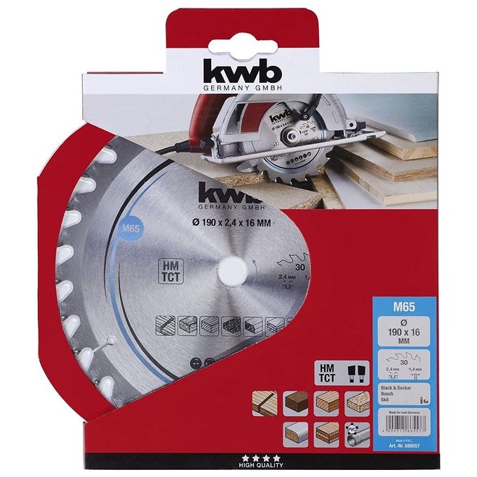 Kwb Lama Per Sega Circolare Truciolare In Legno E Legno Duro 190X16Mm 30 Denti