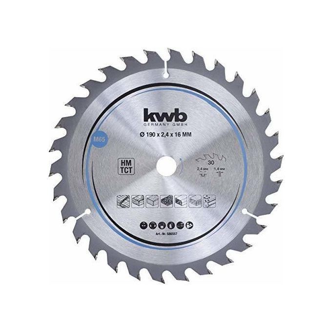 Kwb Lama Per Sega Circolare Truciolare In Legno E Legno Duro 190X16Mm 30 Denti