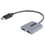 StarTech MST14DP122HD Adattatore DisplayPort a Doppio HDMI 4K 60Hz Hub MST con Cavo 30 cm Supporto HDR Plug and Play Alimentazione USB colore Nero