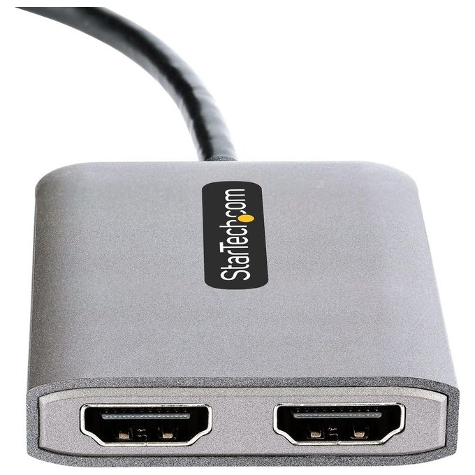 StarTech MST14DP122HD Adattatore DisplayPort a Doppio HDMI 4K 60Hz Hub MST con Cavo 30 cm Supporto HDR Plug and Play Alimentazione USB colore Nero