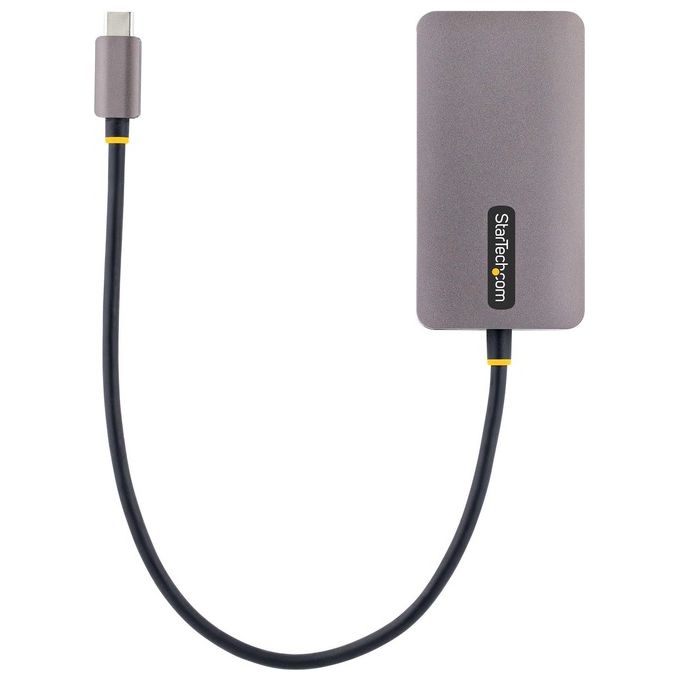 StarTech 118-USBC-HDMI-VGADVI Adattatore USB C a HDMI DVI o VGA Risoluzione 4K 60Hz Compatibile Thunderbolt 3 e 4 Alluminio colore Grigio