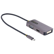 StarTech 118-USBC-HDMI-VGADVI Adattatore USB C a HDMI DVI o VGA Risoluzione 4K 60Hz Compatibile Thunderbolt 3 e 4 Alluminio colore Grigio