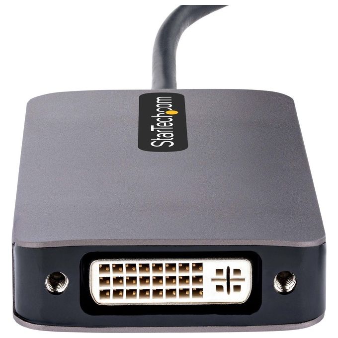 StarTech 118-USBC-HDMI-VGADVI Adattatore USB C a HDMI DVI o VGA Risoluzione 4K 60Hz Compatibile Thunderbolt 3 e 4 Alluminio colore Grigio
