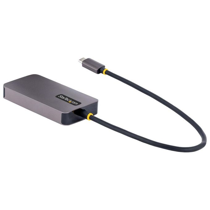 StarTech 118-USBC-HDMI-VGADVI Adattatore USB C a HDMI DVI o VGA Risoluzione 4K 60Hz Compatibile Thunderbolt 3 e 4 Alluminio colore Grigio